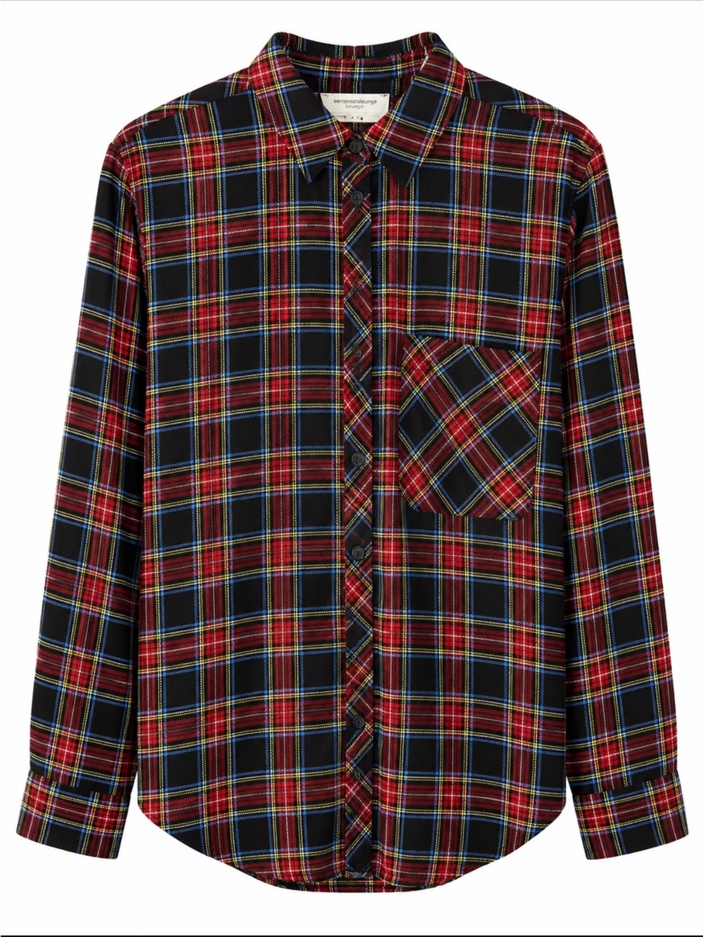 Beach lunch lounge Red and Black Plaid Button-Down Shirt